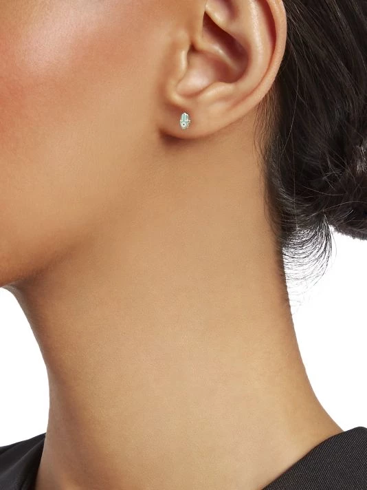 Sydney Evan Mini Enamel & 14K Yellow Gold Hamsa Single Stud Earring 4 Sydney Evan Mini Enamel & 14K Yellow Gold Hamsa Single Stud Earring - Image 2