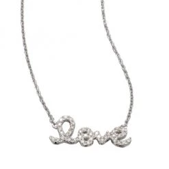 Sydney Evan Love Diamond & 14K White Gold Small Pendant Necklace