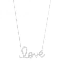 Sydney Evan Diamond And 14K White Gold Love Necklace