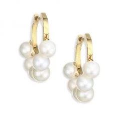 Sydney Evan Freshwater Pearl Huggie Earrings