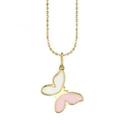 Sydney Evan 14K Yellow Gold & Enamel Butterfly Charm Necklace