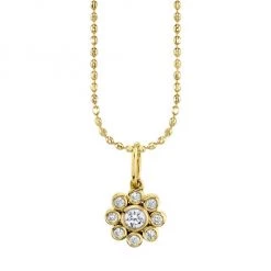 Sydney Evan 14K Yellow Gold & Diamond Flower Charm Necklace