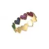 Sydney Evan Rainbow Heart Eternity Multi-Color Sapphires & 14K Yellow Gold Ring