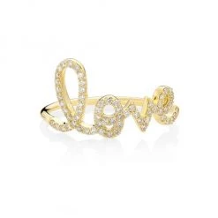 Sydney Evan 14K Yellow Gold & Diamond Large Love Ring
