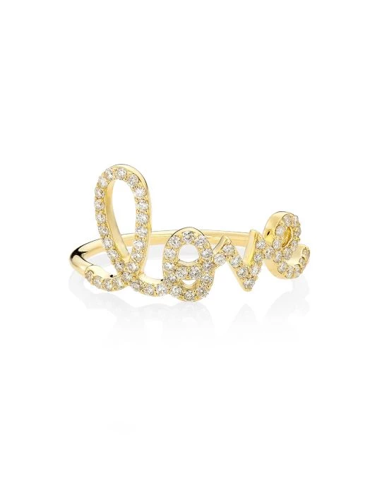 Sydney Evan 14K Yellow Gold & Diamond Large Love Ring 3 Sydney Evan 14K Yellow Gold & Diamond Large Love Ring