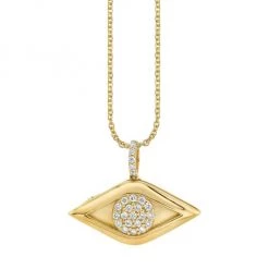 Sydney Evan 14K Yellow Gold & Diamond Evil Eye Locket Necklace