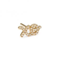 Sydney Evan XO Diamond & 14K Yellow Gold Single Stud Earring