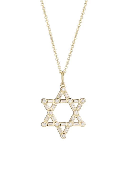 Sydney Evan 14K Yellow Gold & Diamond Star Of David Pendant Necklace 3 Sydney Evan 14K Yellow Gold & Diamond Star Of David Pendant Necklace