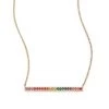 Sydney Evan Rainbow Multicolor Sapphire, Emerald & 14K Yellow Gold Long Bar Necklace
