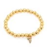 Sydney Evan 14K Yellow Gold & Diamond Wood Horn Charm Beaded Bracelet