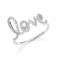 Sydney Evan 14K White Gold & Diamond Large Love Ring