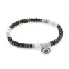 Sydney Evan Small Evil Eye 14K White Gold, Diamond, Black Diamond & Blue Sapphire Beaded Bracelet