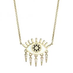 Sydney Evan 14K Yellow Gold, Enamel & Diamond Kaleidoscope Eye Fringe Pendant Necklace