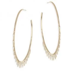 Sydney Evan 14K Yellow Gold & Diamond Large Fringe Hoops