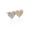 Sydney Evan Small Double Heart 14K Yellow Gold & Diamond Pavé Heart Single Earring Stud -Sydney Evan Online Shop unnamed file 1134