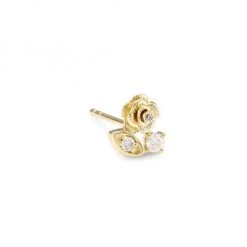 Sydney Evan 14K Yellow Gold & Diamond Marquis Eye Rose Single Stud Earring