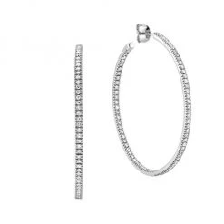 Sydney Evan 14K White Gold & Diamond Pave Hoop Earrings -Sydney Evan Online Shop unnamed file 1144