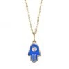 Sydney Evan 14K Yellow Gold Diamond & Enamel Hamsa Necklace