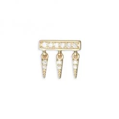 Sydney Evan 14K Yellow Gold & Diamond Bar Stud Fringe Single Earring