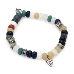 Sydney Evan 14K White Gold & Azurite Beaded Stretch Bracelet