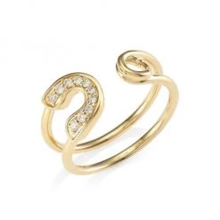Sydney Evan Diamond & 14K Yellow Gold Safety Pin Wrap Ring