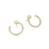 Sydney Evan 14K Yellow Gold & Pave Diamond Nail Hoop Earrings