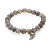 Sydney Evan Labradorite, Brown Diamond & Two-Tone Gold Rondelle Horn Bracelet