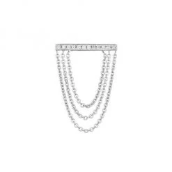 Sydney Evan 14K White Gold & Diamond Bar Chain Single Stud Earring