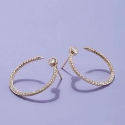 Sydney Evan 14K Yellow Gold & Pavé Nail Hoop Earrings -Sydney Evan Online Shop unnamed file 1211