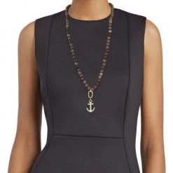 Sydney Evan Wood Bead & Diamond Charm Long Necklace -Sydney Evan Online Shop unnamed file 1224