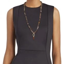 Sydney Evan Wood Bead & Diamond Charm Long Necklace -Sydney Evan Online Shop unnamed file 1226