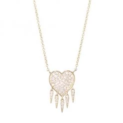 Sydney Evan 14K Yellow Gold & Pavé Diamond Fringe Heart Necklace