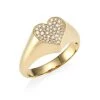 Sydney Evan 14K Yellow Gold & Pavé Diamond Heart Signet Ring