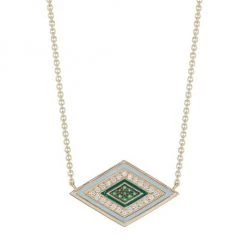 Sydney Evan 14K Yellow Gold, Diamond & Emerald Large Groovy Evil Eye Pendant Necklace