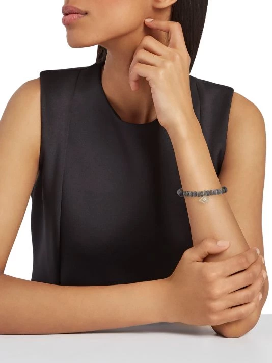 Sydney Evan 14K Yellow Gold, Mystic Labradorite & Diamond Evil Eye Charm Bracelet 4 Sydney Evan 14K Yellow Gold, Mystic Labradorite & Diamond Evil Eye Charm Bracelet - Image 2