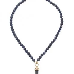 Sydney Evan Labradorite & Sapphire Faceted Pendant Necklace