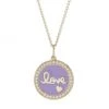 Sydney Evan 14K Yellow Gold & Diamond 'Love' Medallion Pendant Necklace