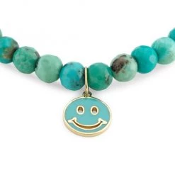 Sydney Evan 14K Yellow Gold, Turquoise & Enamel Happy-Face Charm Bracelet -Sydney Evan Online Shop unnamed file 167