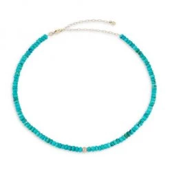Sydney Evan 14K Yellow Gold, Turquoise & Diamond Choker