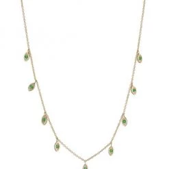 Sydney Evan 14K Yellow Gold & Emerald Marquise Charm Necklace
