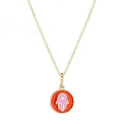 Sydney Evan 14K Yellow Gold, Diamond & Enamel Hamsa Pendant Necklace