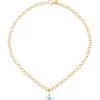 Sydney Evan 14K Yellow Gold Medium Enamel Evil Eye Chain Anklet