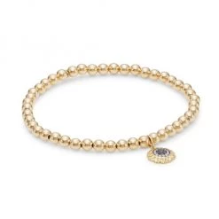 Sydney Evan 14K Yellow Gold, Diamond & Sapphire Sunflower Charm Bracelet