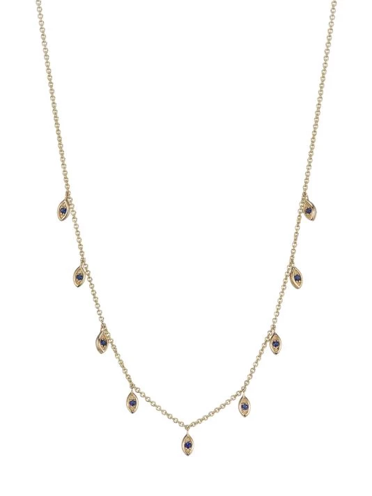 Sydney Evan 14K Yellow Gold & Sapphire Marquise Charm Necklace 3 Sydney Evan 14K Yellow Gold & Sapphire Marquise Charm Necklace