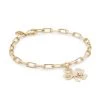 Sydney Evan 14K Yellow Gold, Diamond & Ruby Lucky Clover Charm Bracelet