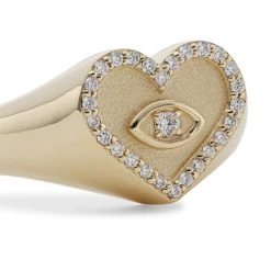 Sydney Evan 14K Gold & Diamond Heart Signet Ring -Sydney Evan Online Shop unnamed file 213