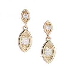 Sydney Evan 14K Yellow Gold & Diamond Evil-Eye Drop Earrings