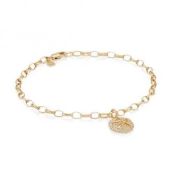 Sydney Evan 14K Yellow Gold & Diamond Sand Dollar Charm Bracelet