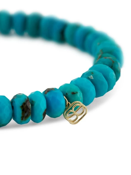Sydney Evan 14K Yellow Gold, Turquoise, & Diamond Lotus Charm Bracelet 5 Sydney Evan 14K Yellow Gold, Turquoise, & Diamond Lotus Charm Bracelet - Image 3