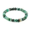 Sydney Evan 14K Gold, Emerald Bead & Diamond Rondelle Stretch Bracelet<br>